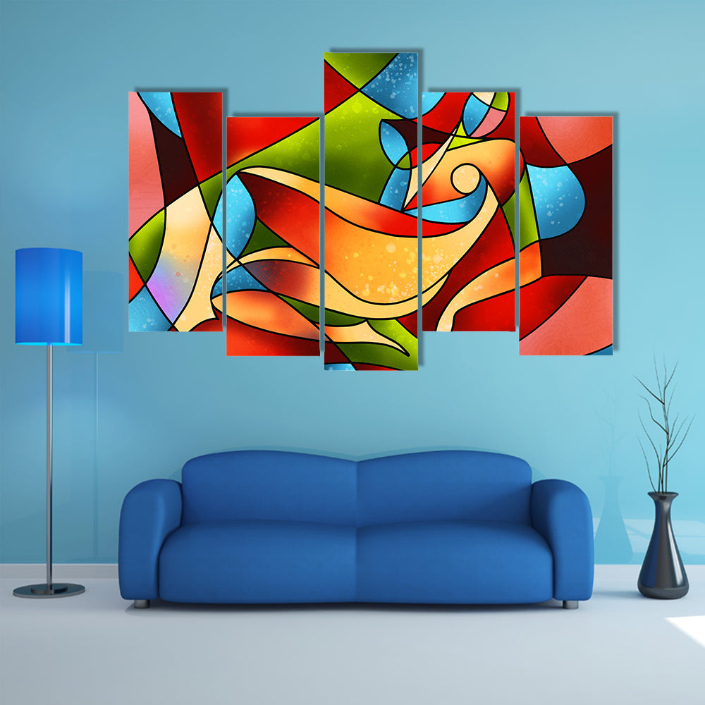 Woman Stained Glass Artwork Canvas Wall Art