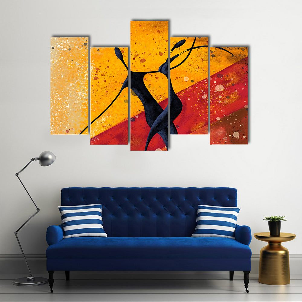 African Couple Dance Canvas Wall Art