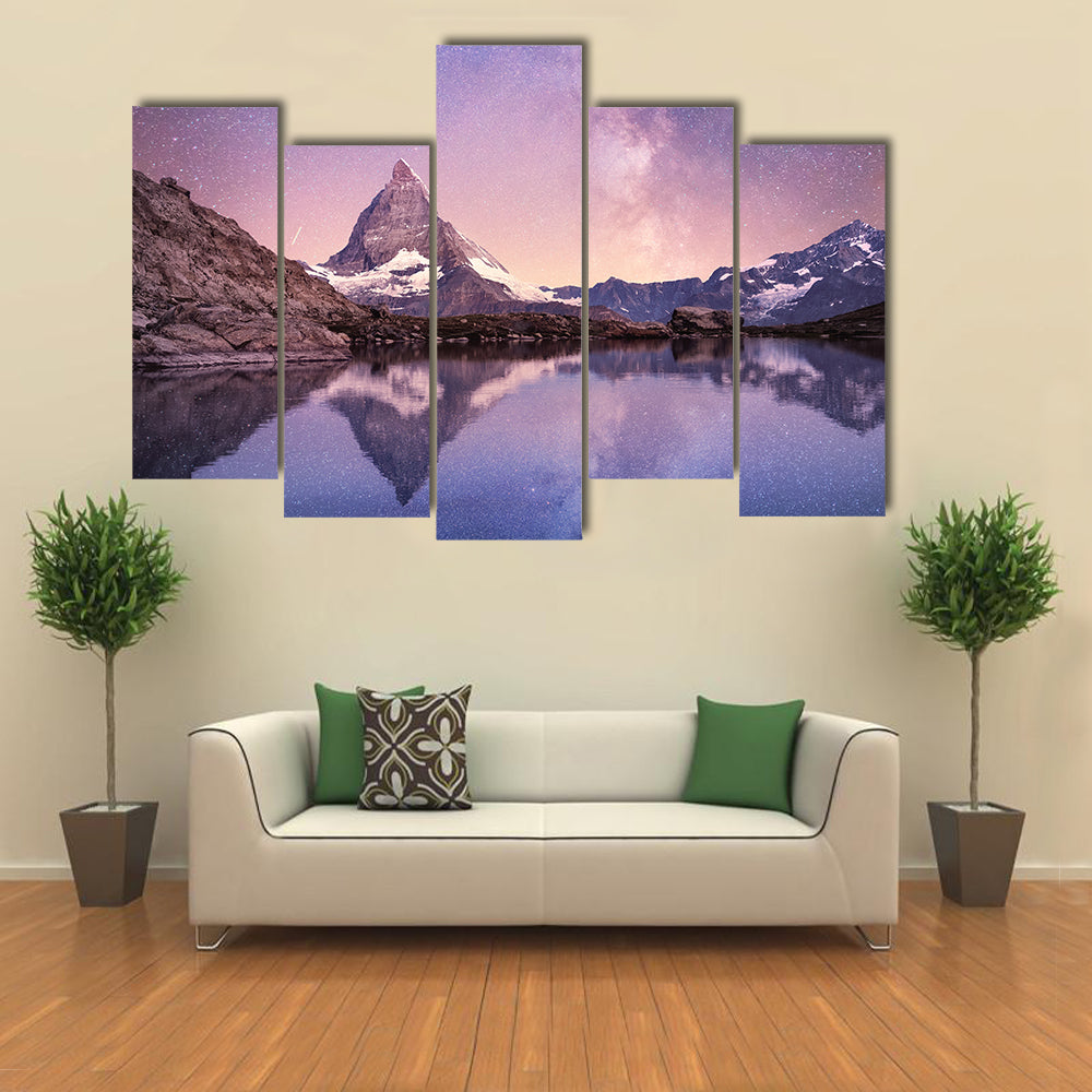 Milky Way Over Matterhorn Canvas Wall Art