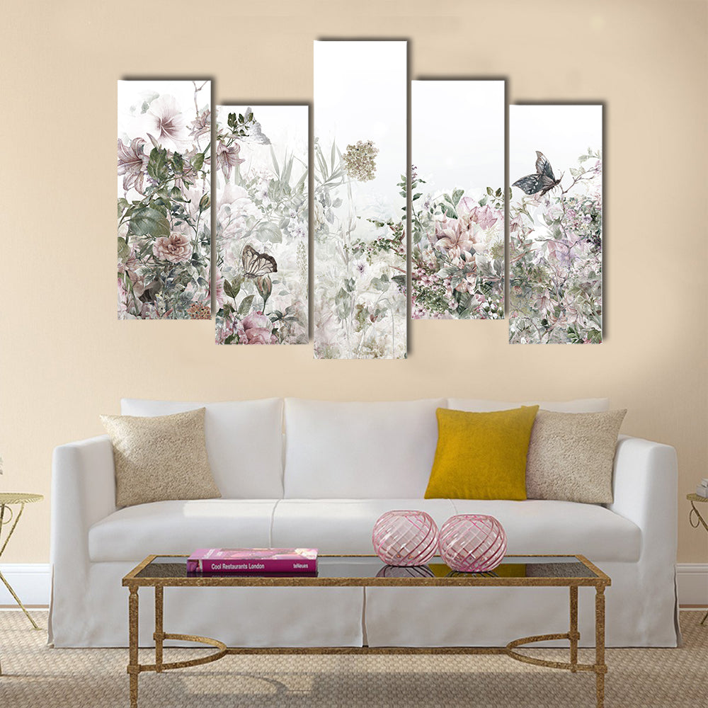 Watercolor Spring Flowers Canvas Wall Art