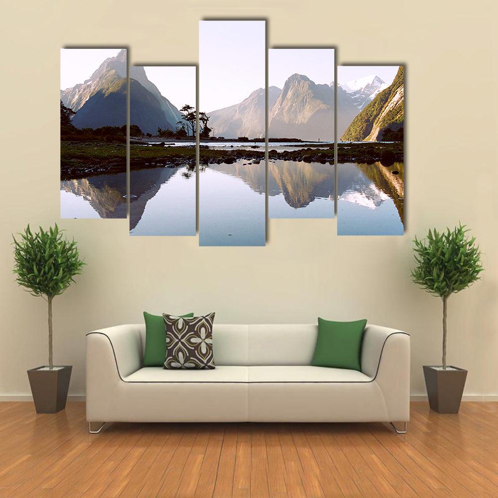 Milford Sound Early Morning Reflection Canvas Wall Art