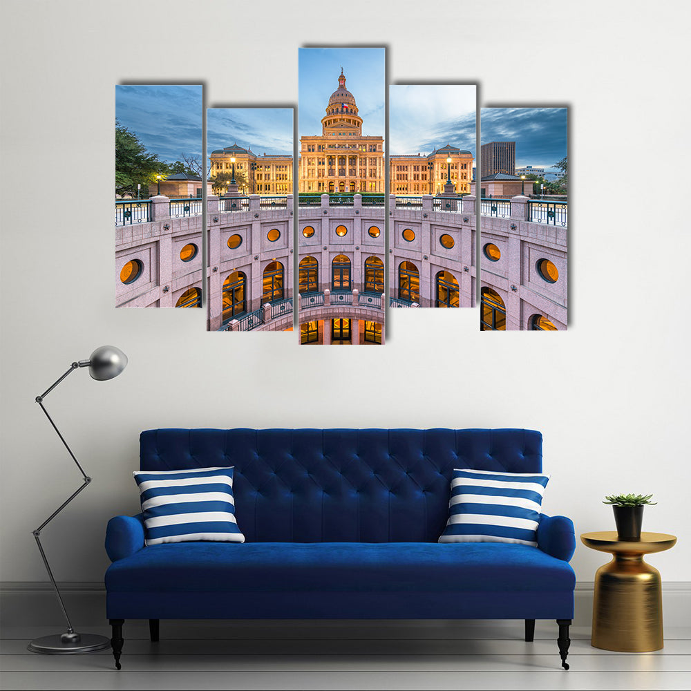 Austin State Capitol at Blue Hour Canvas Wall Art