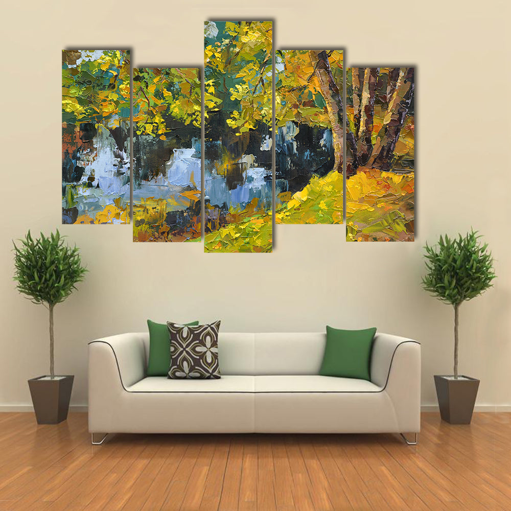 Autumn Day On The Lake Canvas Wall Art