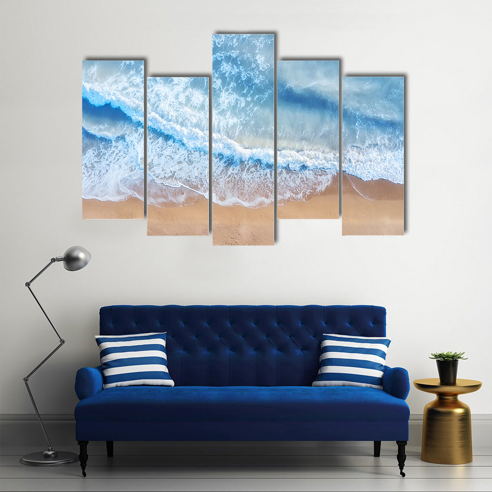 Beach And Waves From Top Canvas Wall Art