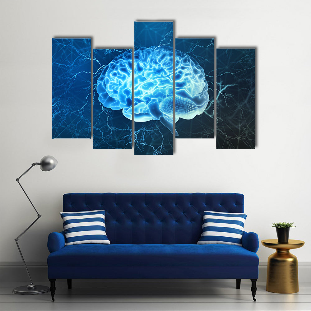 Human Brain Electrical Activity Canvas Wall Art