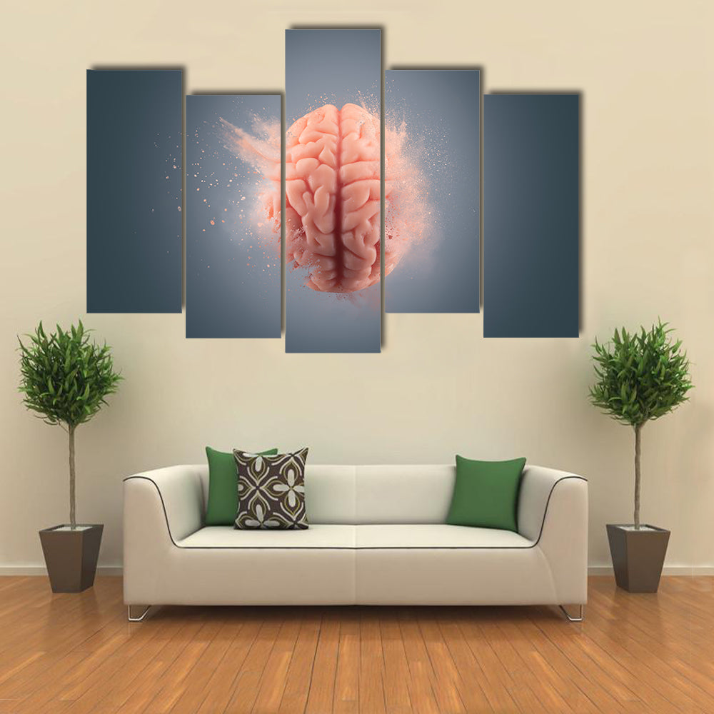 Floating Human Brain Canvas Wall Art