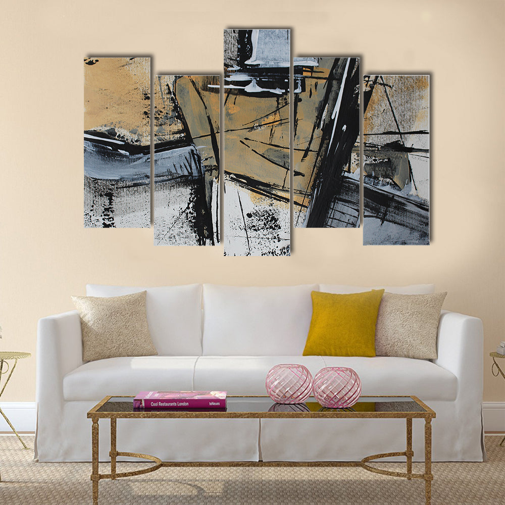 Acrylic Brushstrokes Fragment Canvas Wall Art