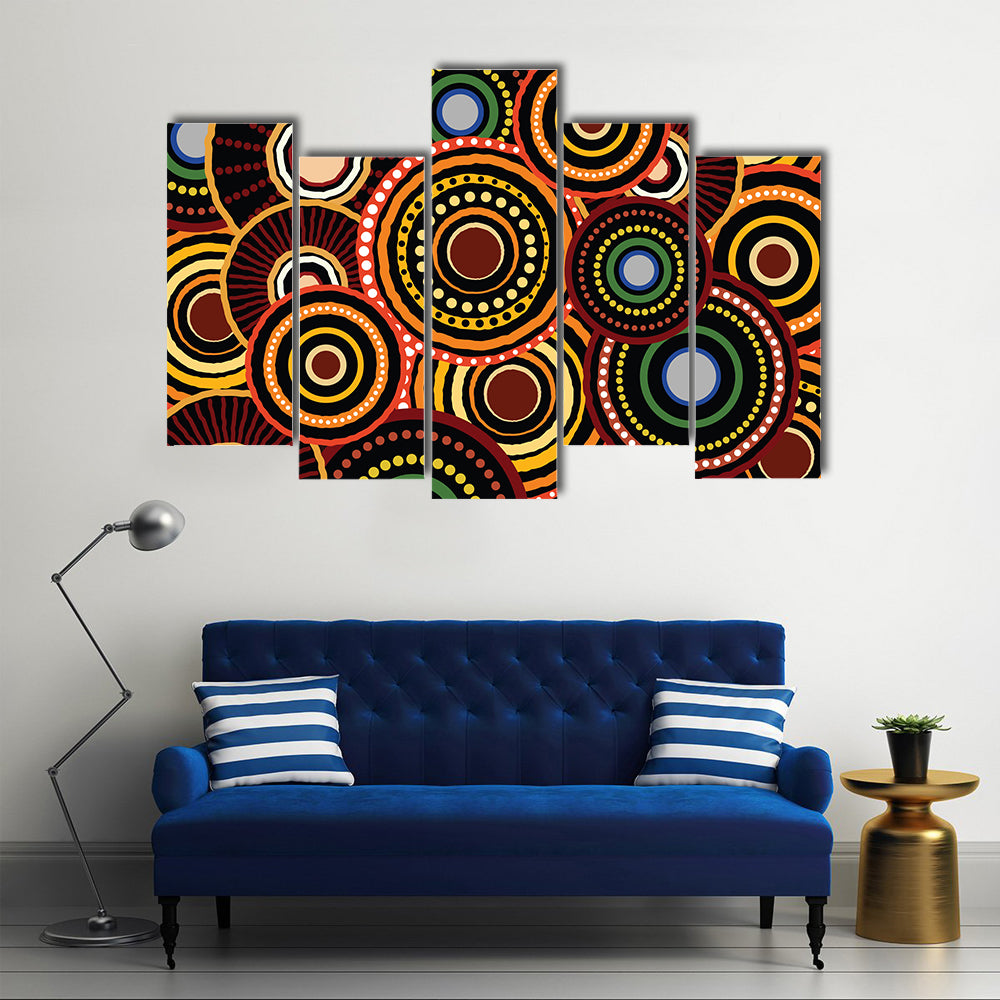 Concentric Dotted Circle Pattern Canvas Wall Art