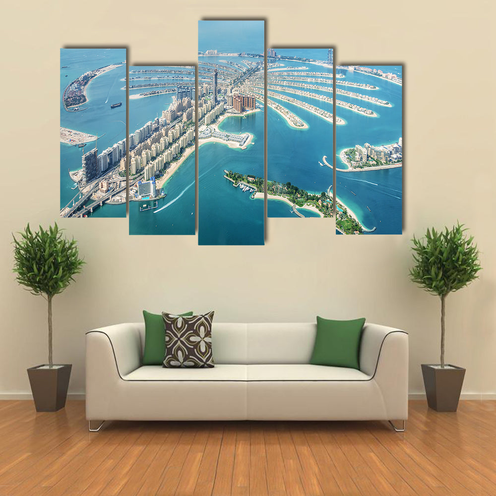 Aerial View of Palm Jumeirah, Dubai Canvas Wall Art