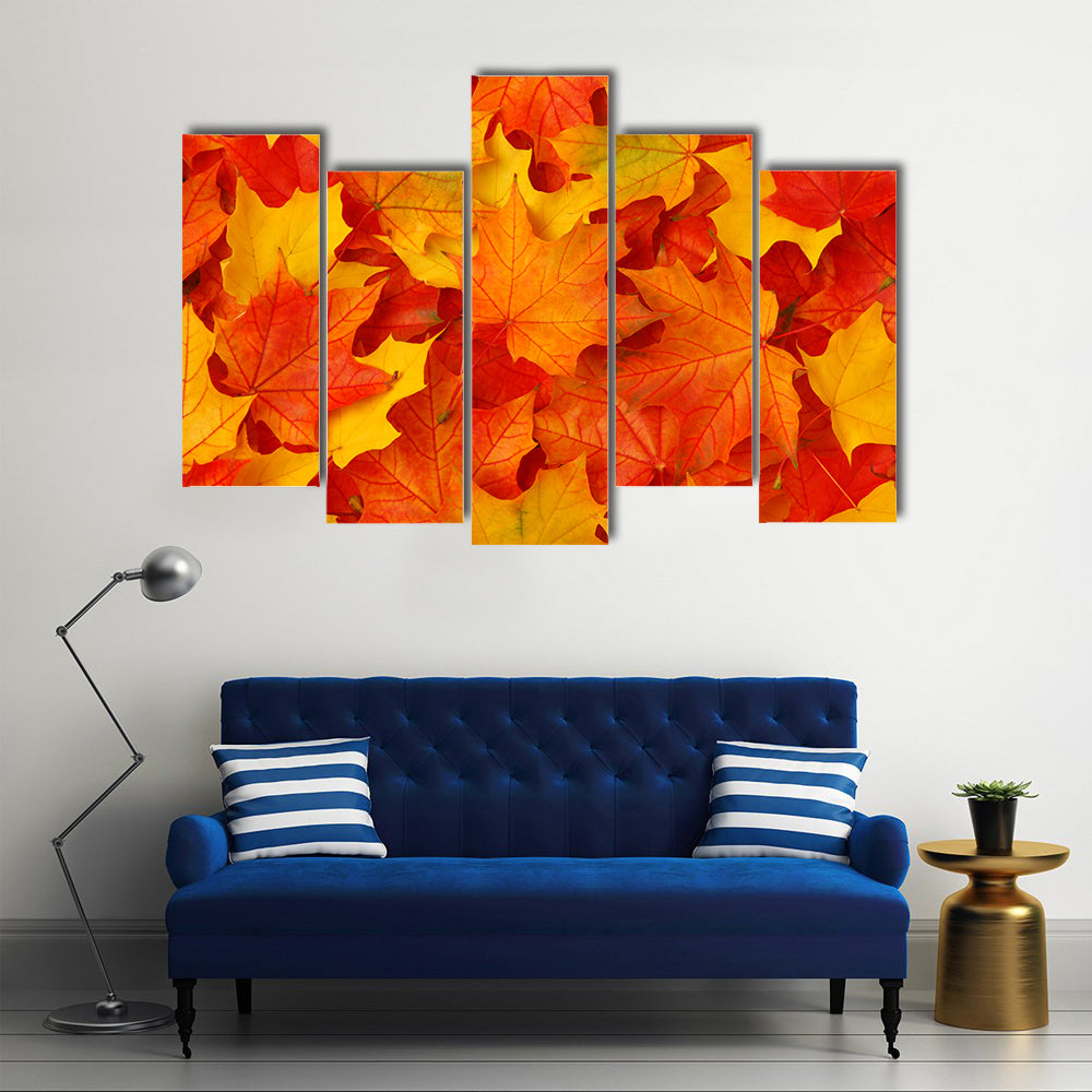 Fall Maple Leaves Canvas Wall Art