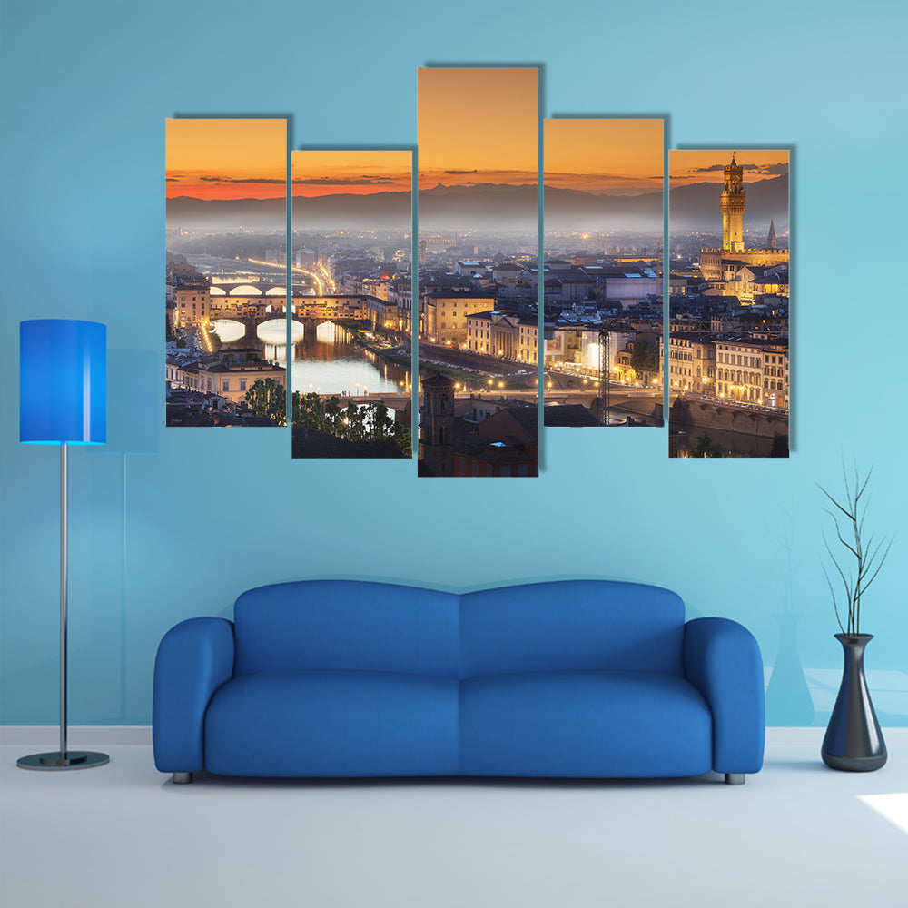 Florence During Sunset Canvas Wall Art