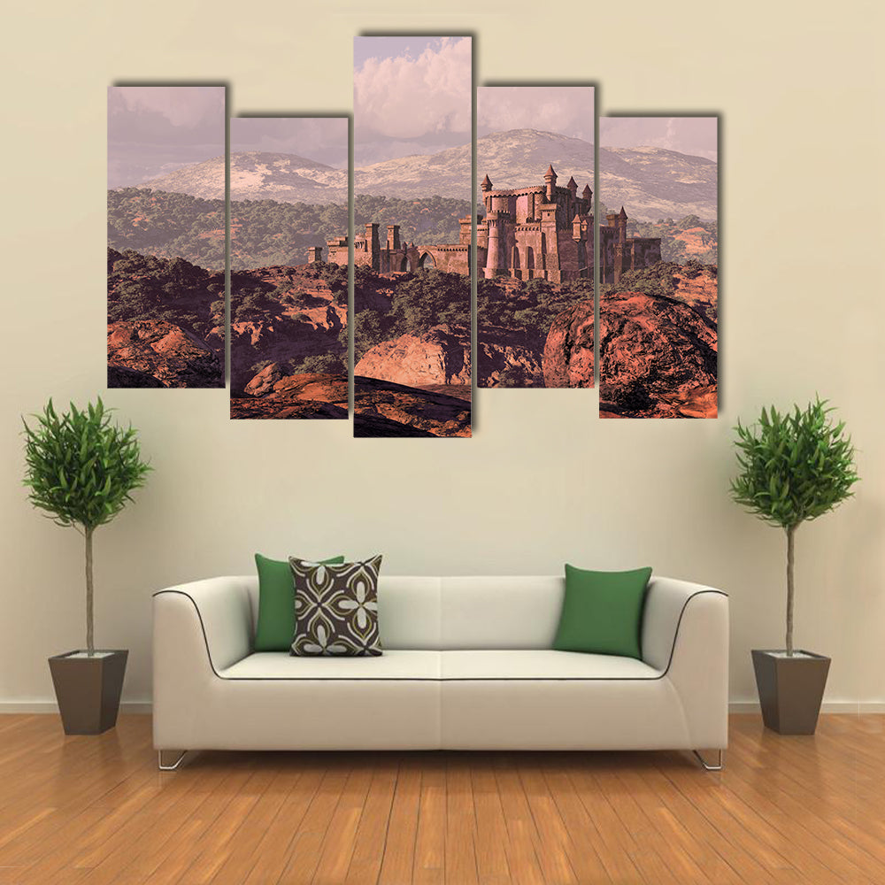 Medieval Castle Fortress Canvas Wall Art