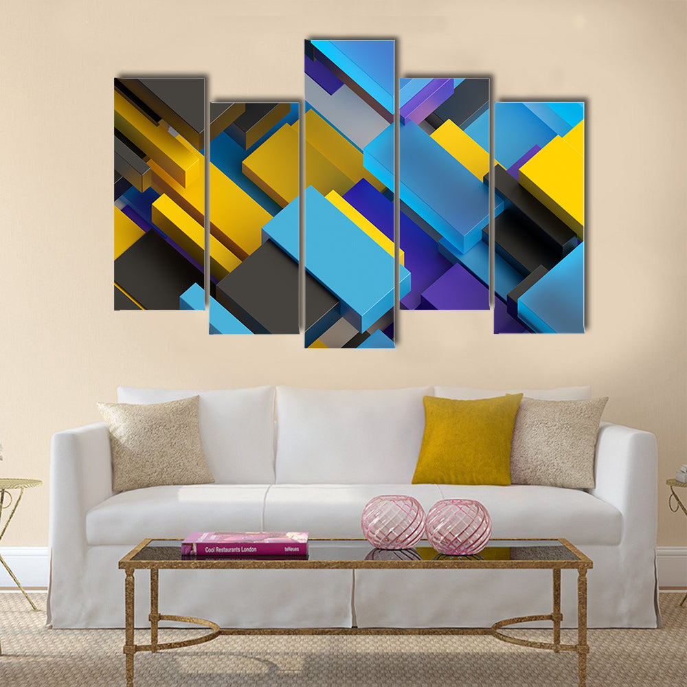 Layered Brick Pattern Canvas Wall Art