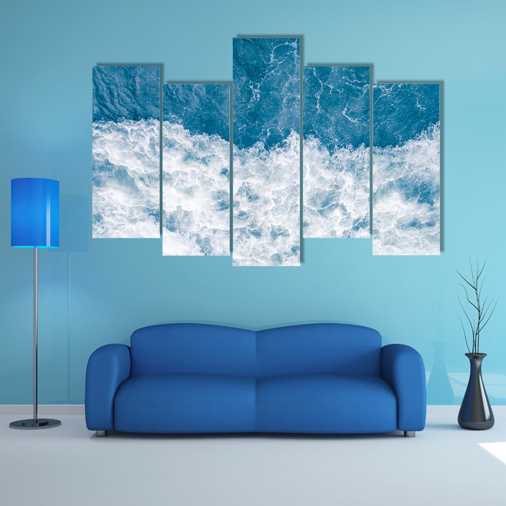Pale Blue Sea Wave Canvas Wall Art
