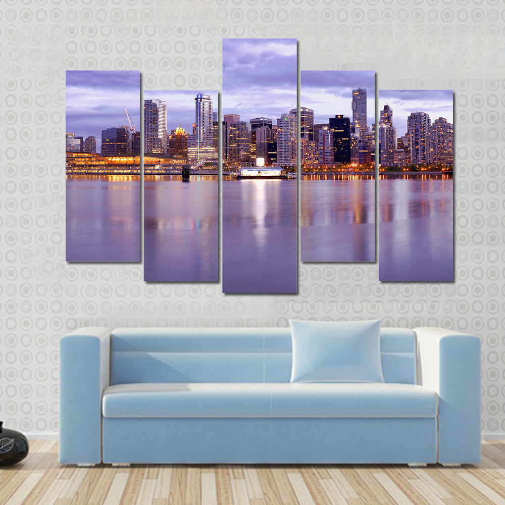 Vancouver Skyline In Canada Canvas Wall Art