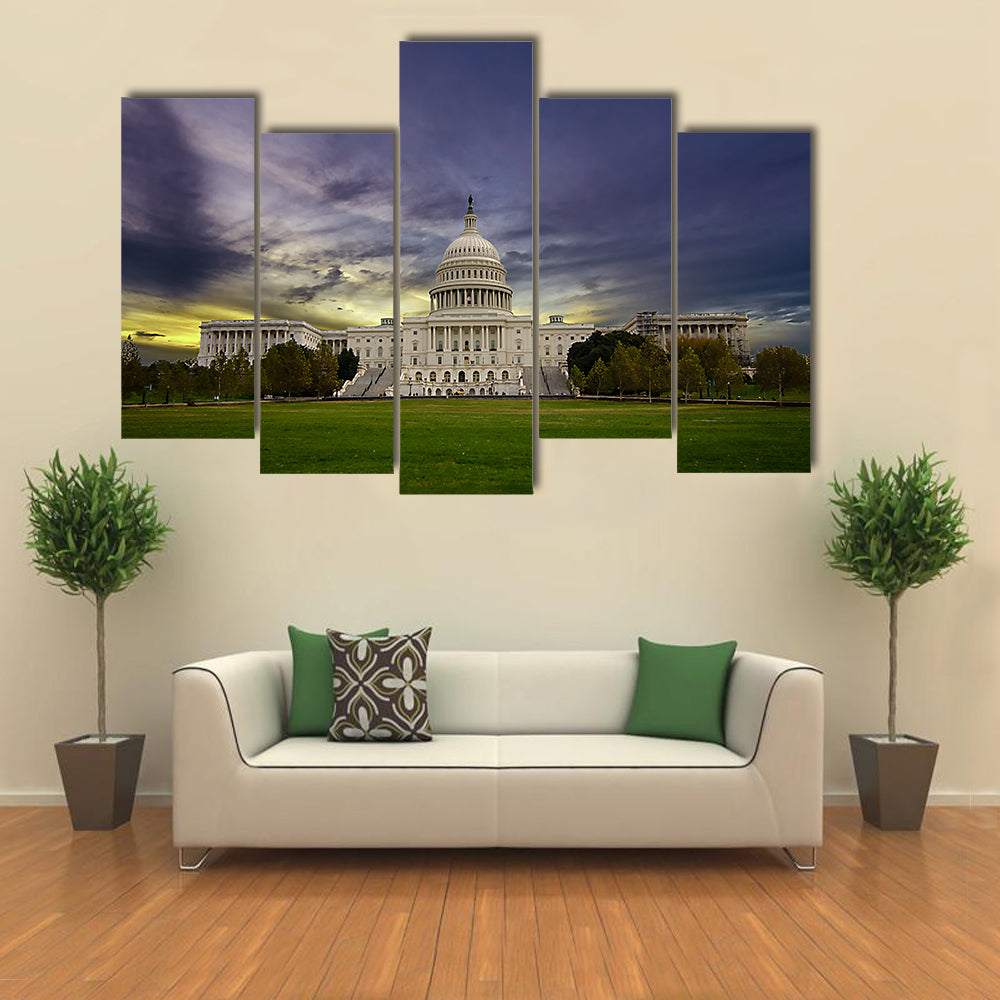 United States Capitol at Sunset Washington Dc Canvas Wall Art