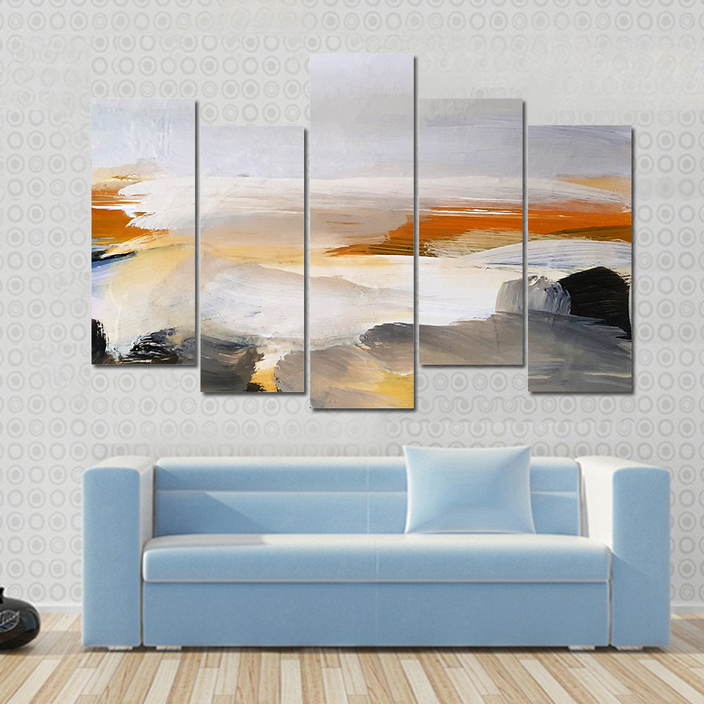 Hand Drawn Lake Canvas Wall Art