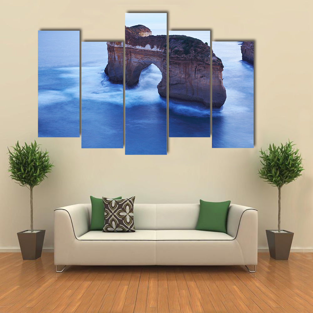 Misty Sea Arch and Limestone Cliffs Canvas Wall Art