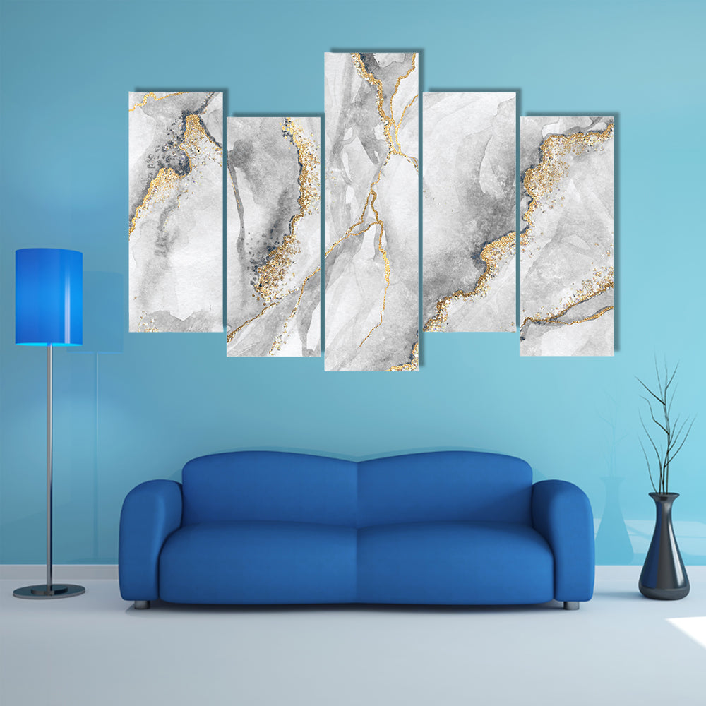 Marble With Gold Veins Canvas Wall Art