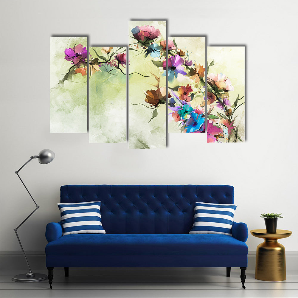 Colorful Abstract Floral Oil Painting Canvas Wall Art