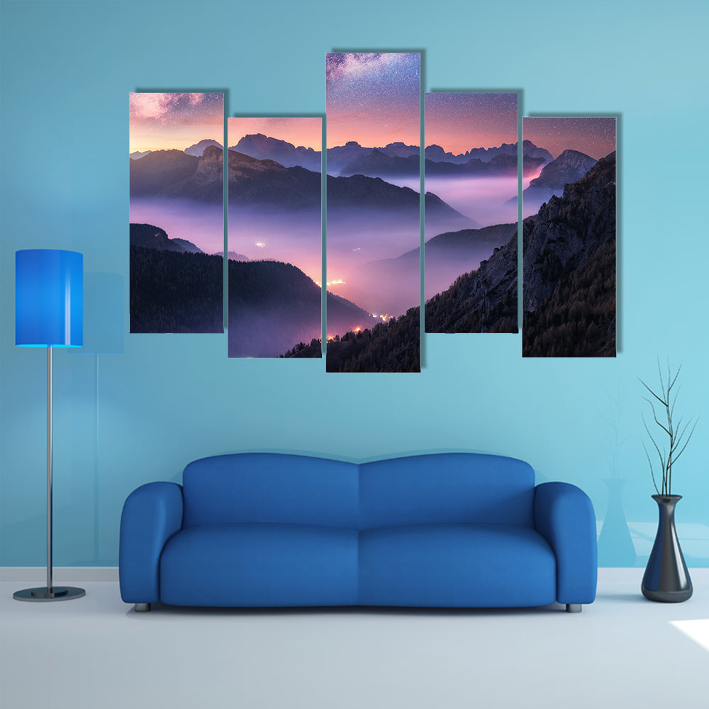 Milky Way Over Passo Giau, Dolomites Canvas Wall Art