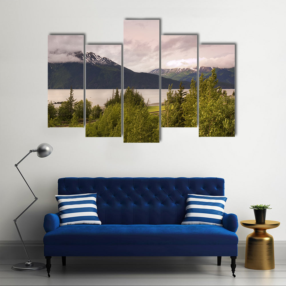 Mountain Lake In Alaska Canvas Wall Art