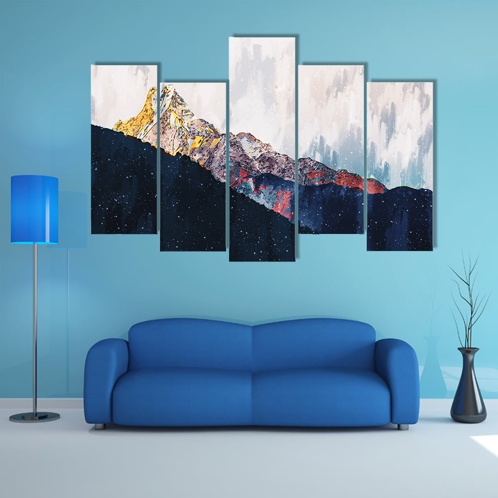 Colorful Abstract Mountain Range Canvas Wall Art