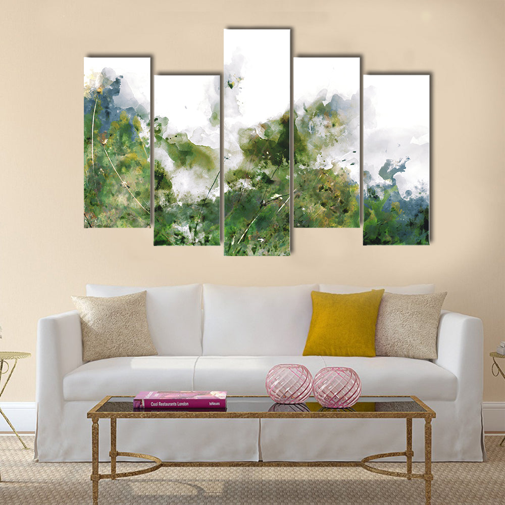 Wild Jungle Watercolor Texture Canvas Wall Art