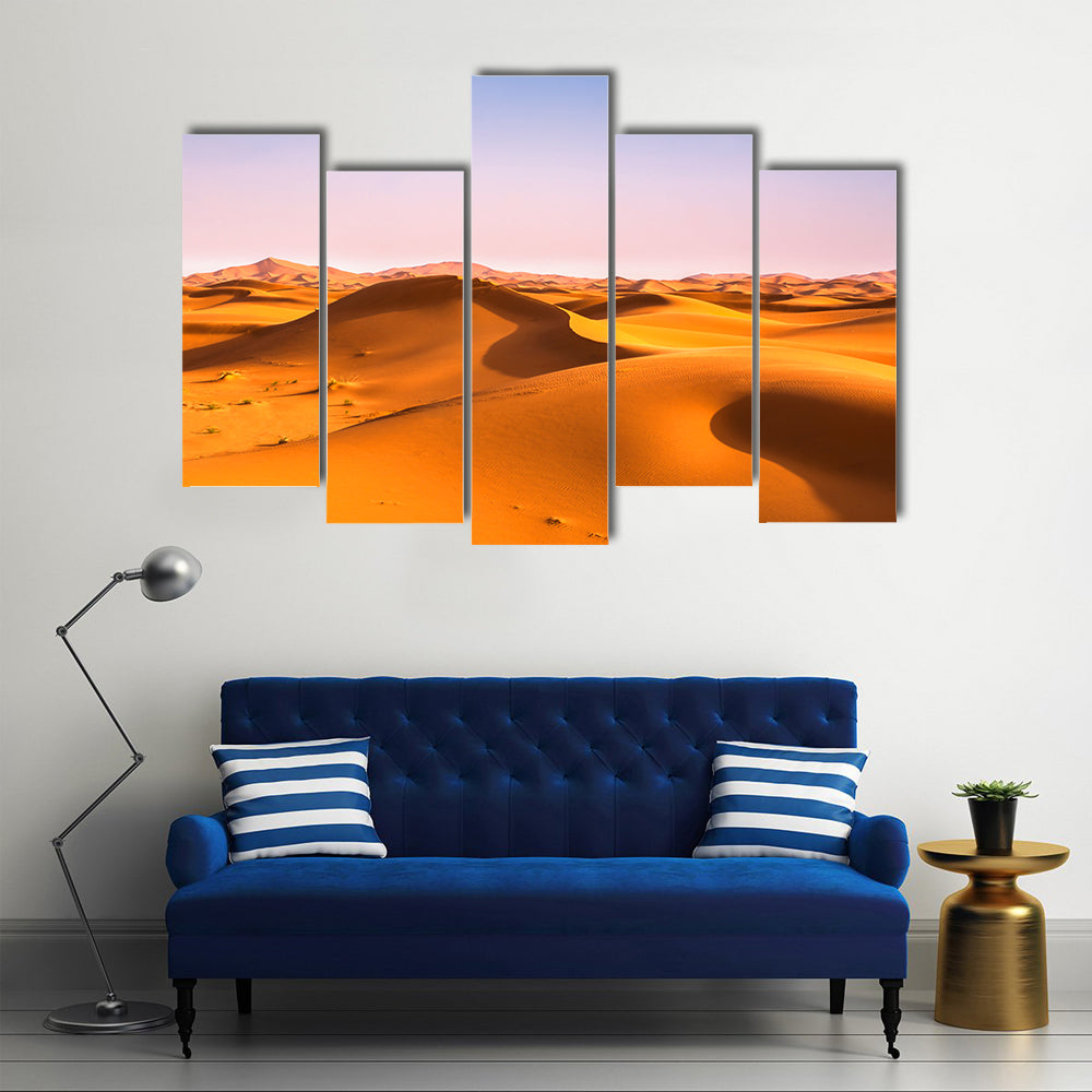Sahara Sand Dunes at Golden Hour Canvas Wall Art