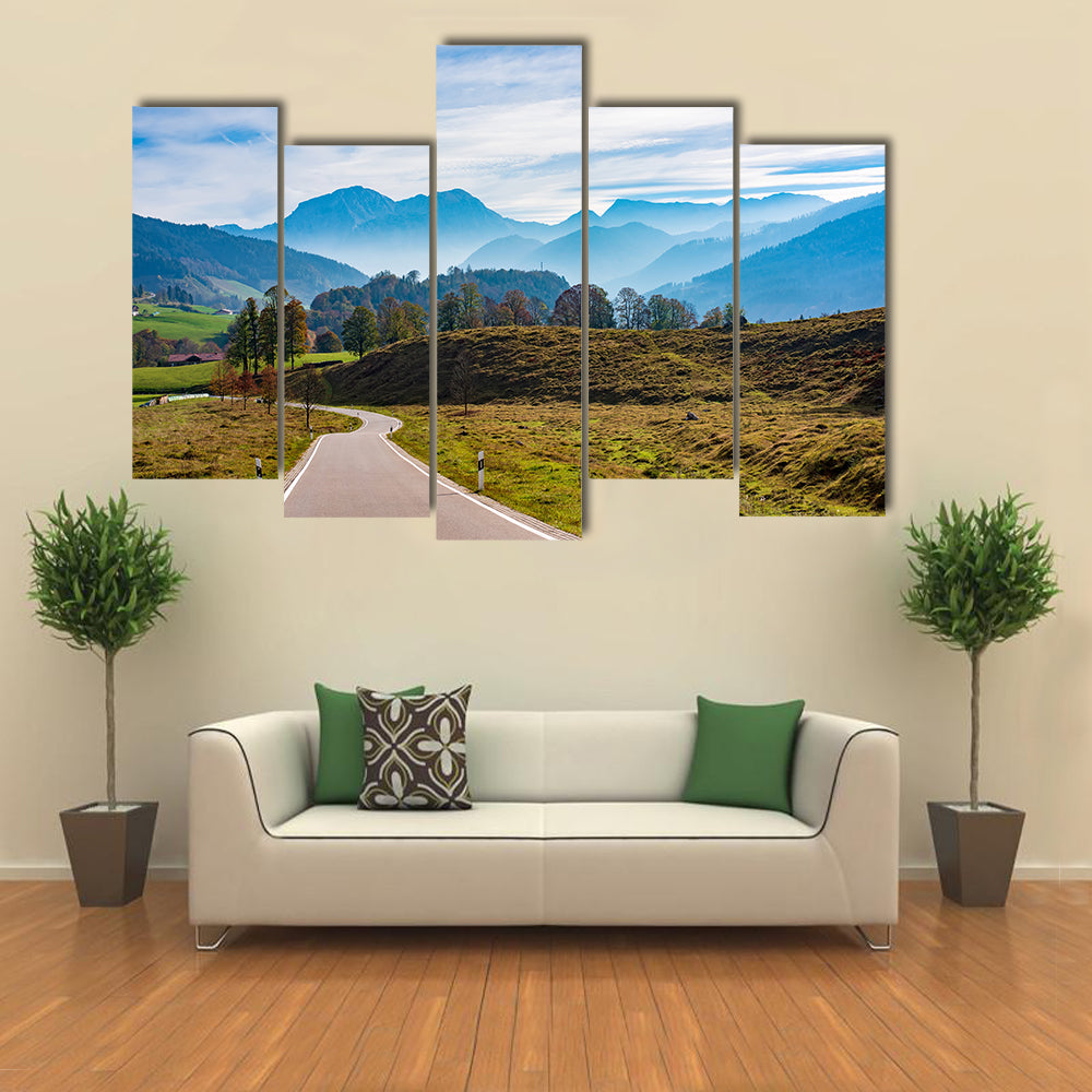 Winding Road in the Bavarian Alps Canvas Wall Art