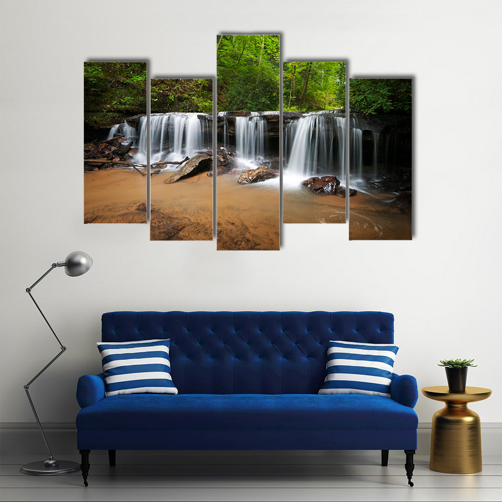 Peaceful Forest Waterfalls Canvas Wall Art