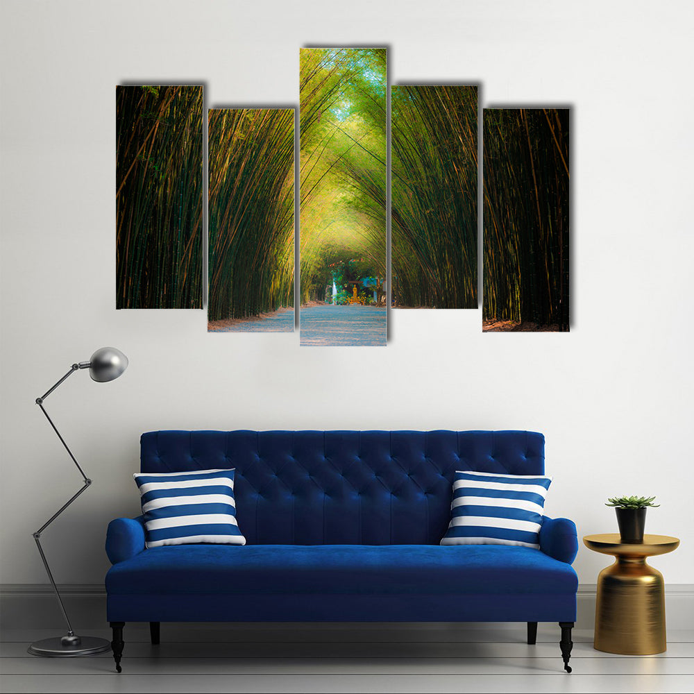 Tunnel Bamboo Trees In Thailand Canvas Wall Art