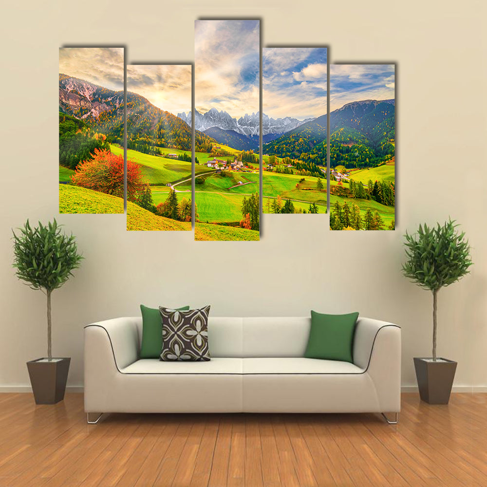 Santa Maddalena at Sunrise Canvas Wall Art