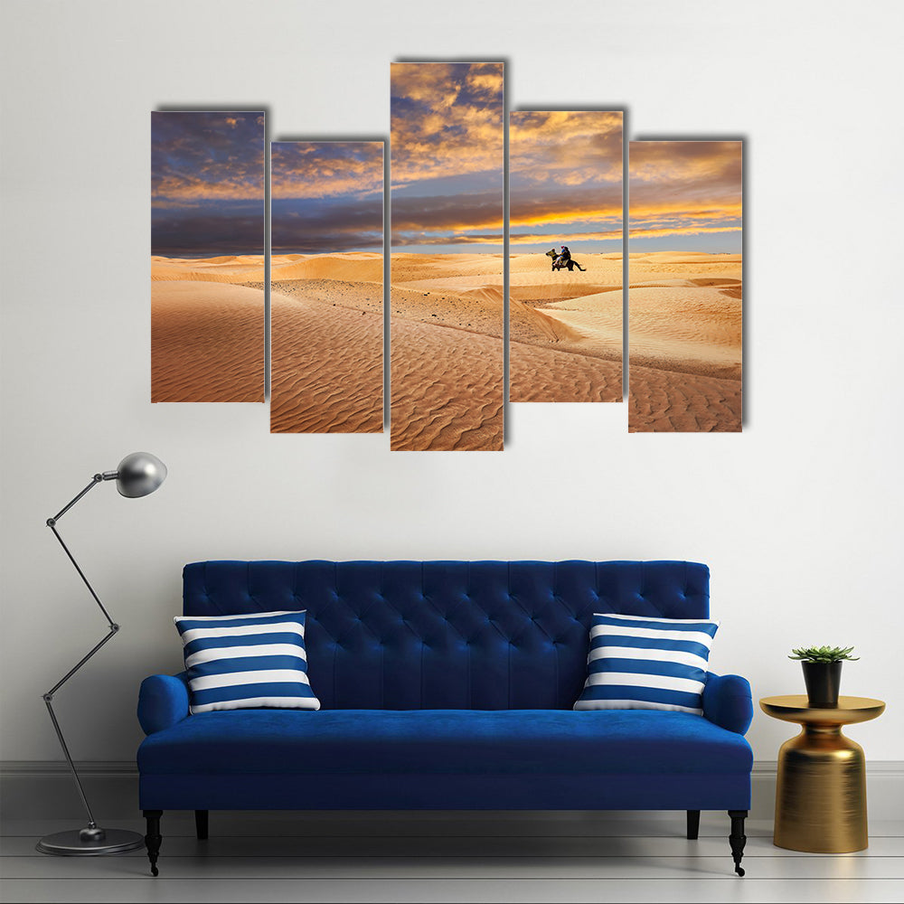 Sahara Desert At Sunrise In Tunisia Canvas Wall Art