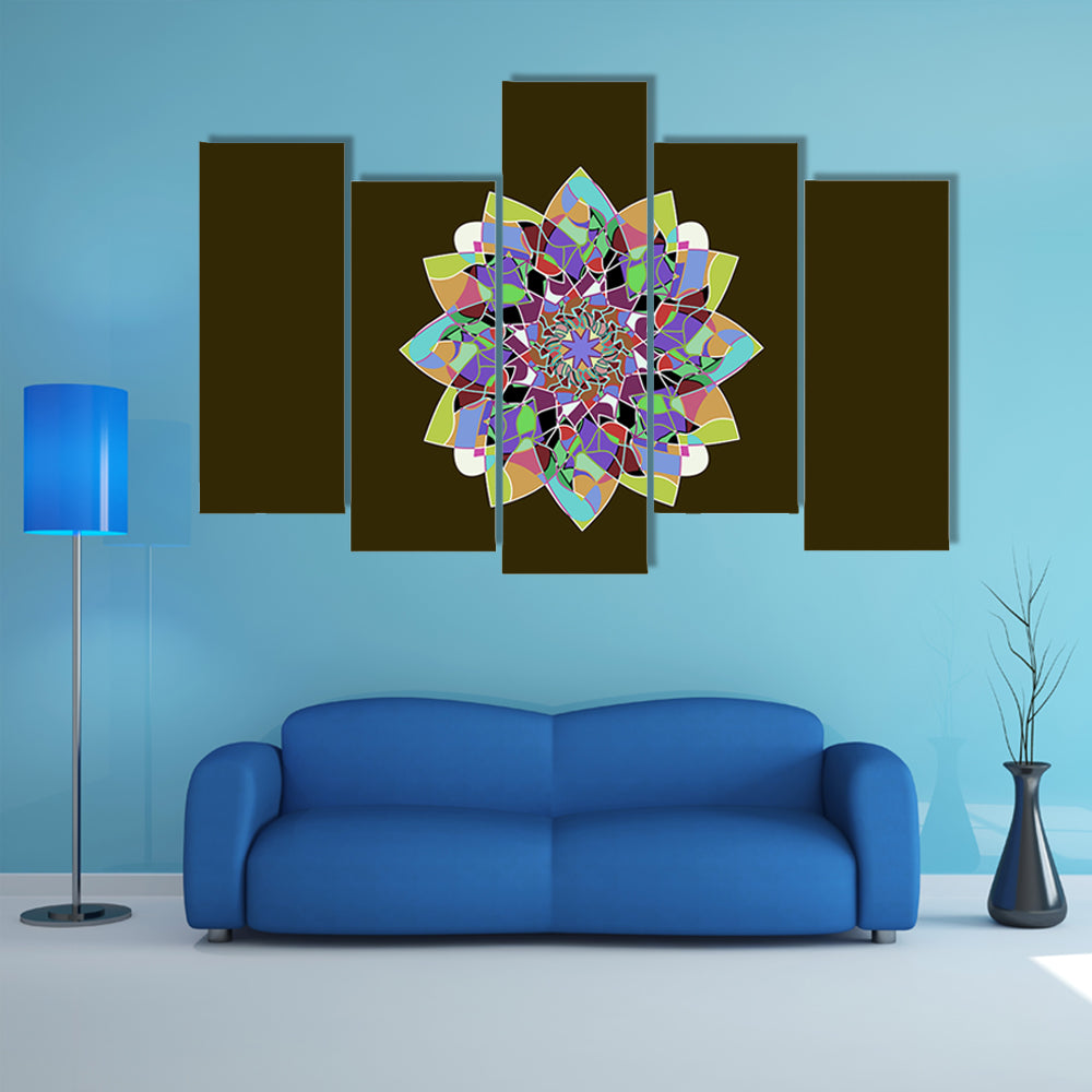 Dahlia Flower Mandala Canvas Wall Art