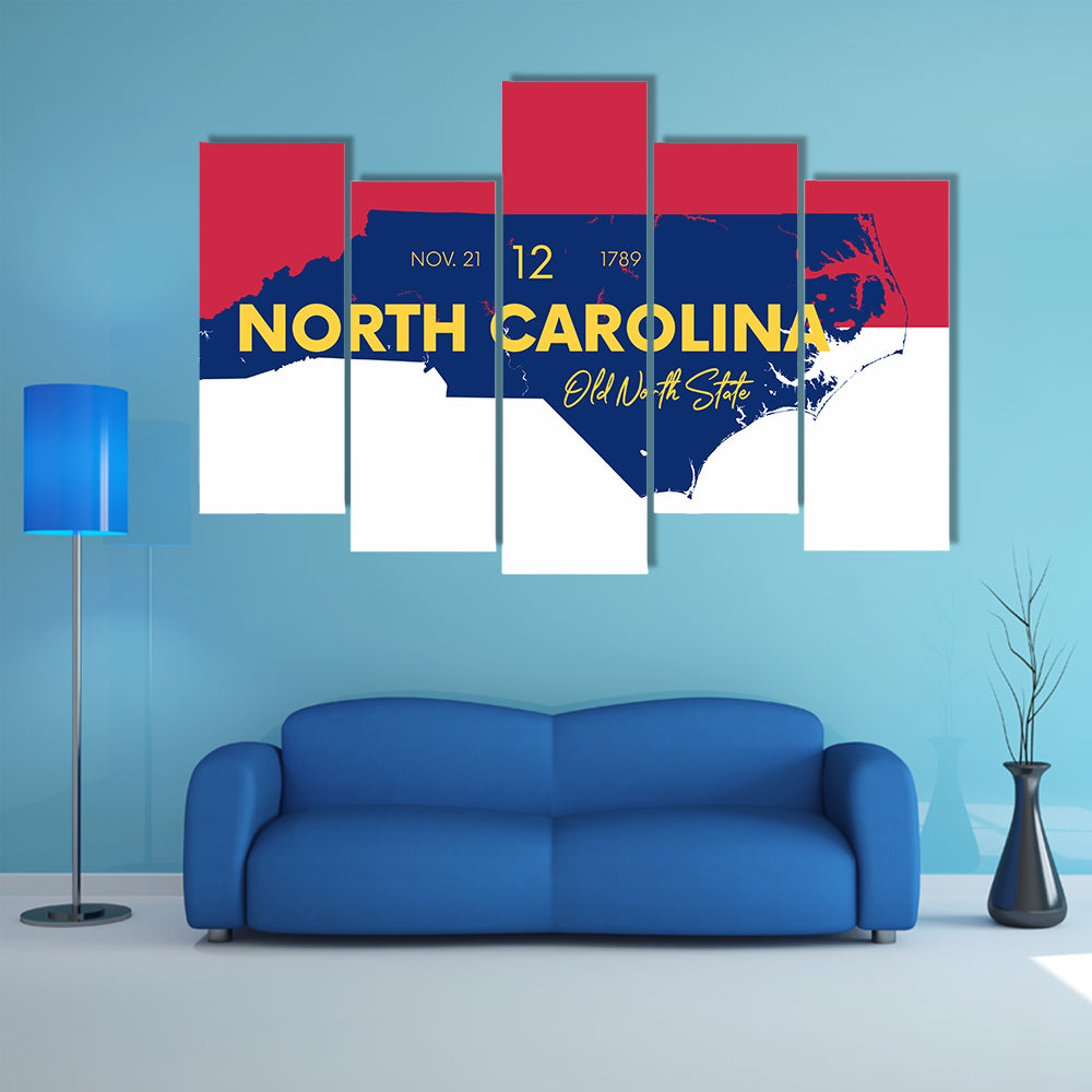North Carolina State Map Canvas Wall Art