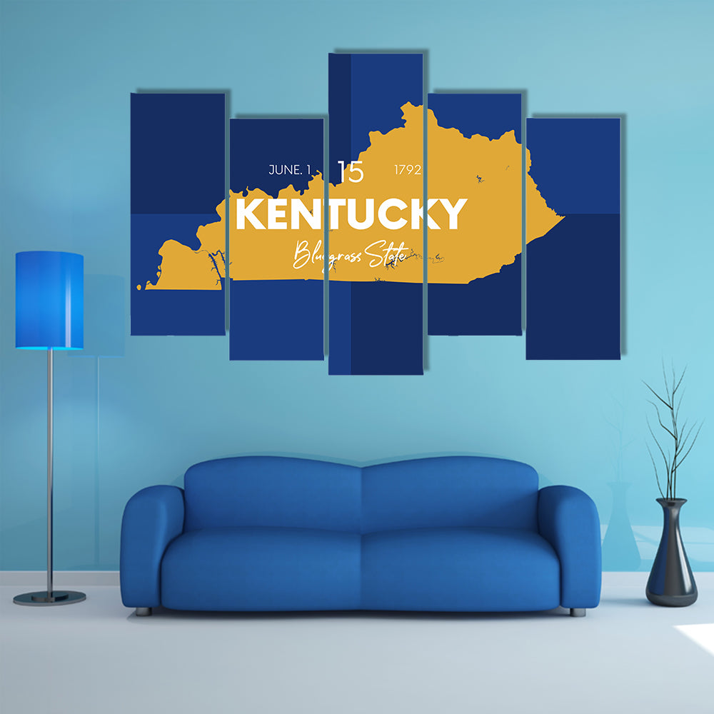 Kentucky State Map Canvas Wall Art