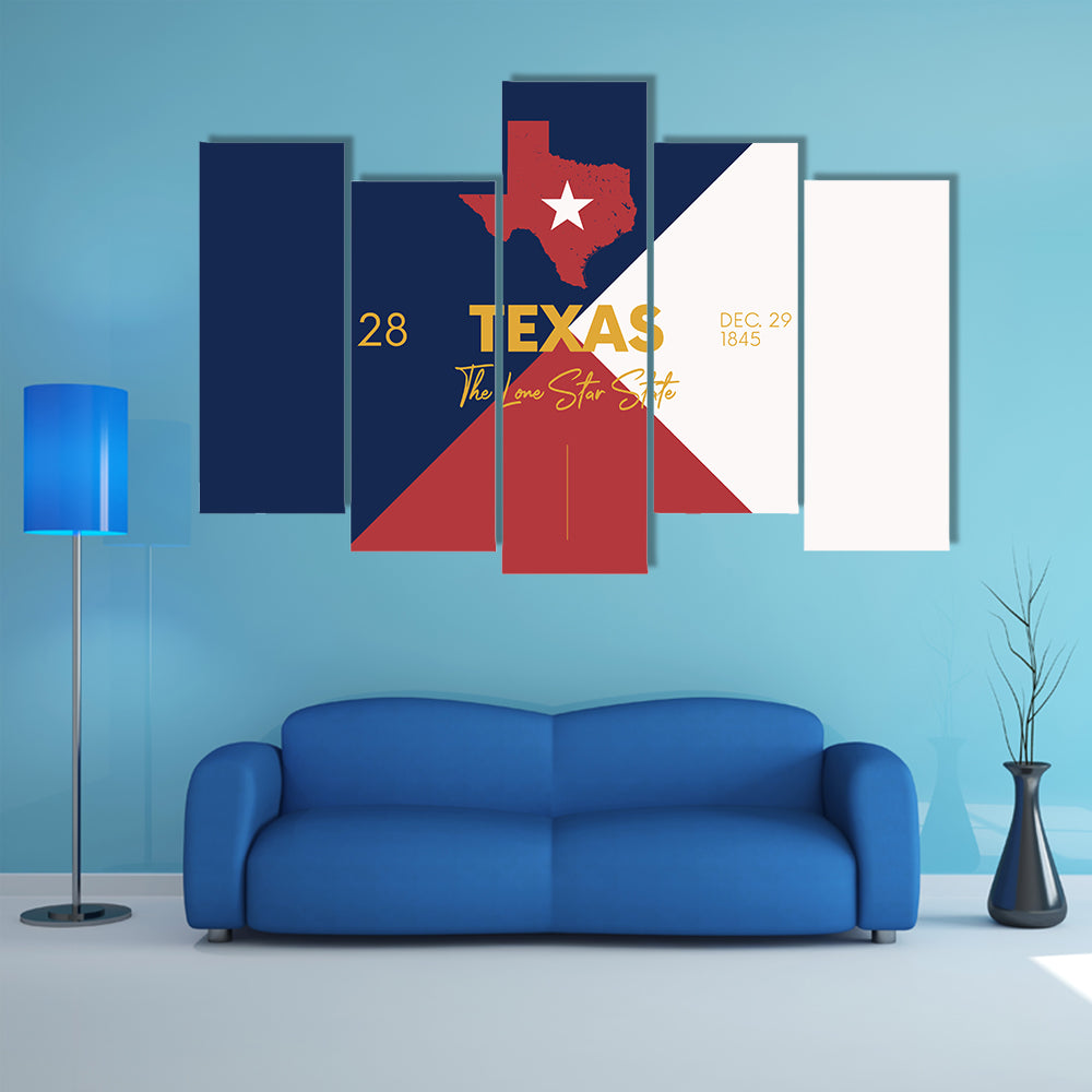 Texas Map with Lone Star Canvas Wall Art