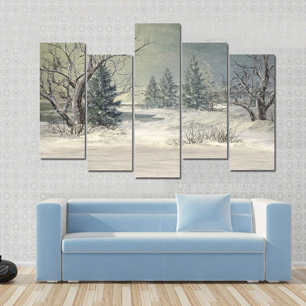 Serene Winter Forest Canvas Wall Art