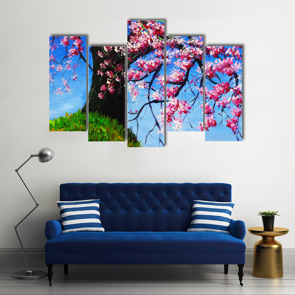 Impasto Cherry Blossom Tree Painting Canvas Wall Art