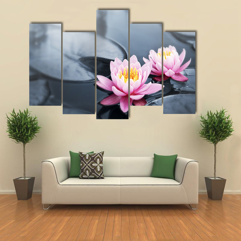 Pink Lotus Blossoms Canvas Wall Art
