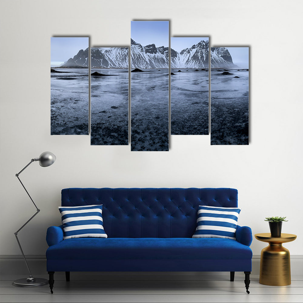 Sand Dunes At Stoksnes Beach In Iceland Canvas Wall Art