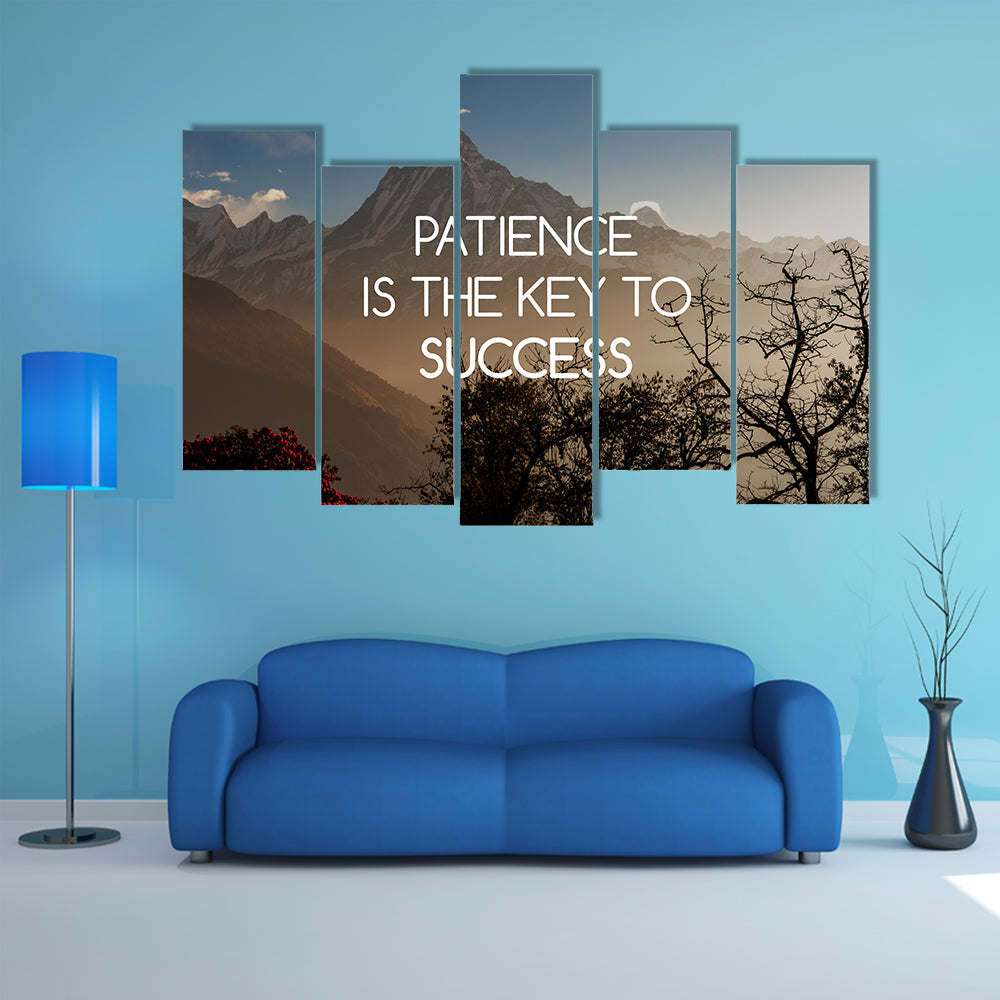 Quote "Patience Is The Key To Success" Canvas Wall Art