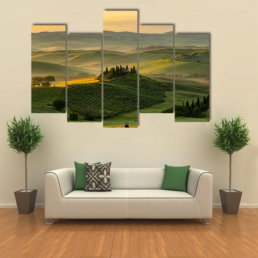 Tuscany Rolling Hills with Cypress Trees Canvas Wall Art