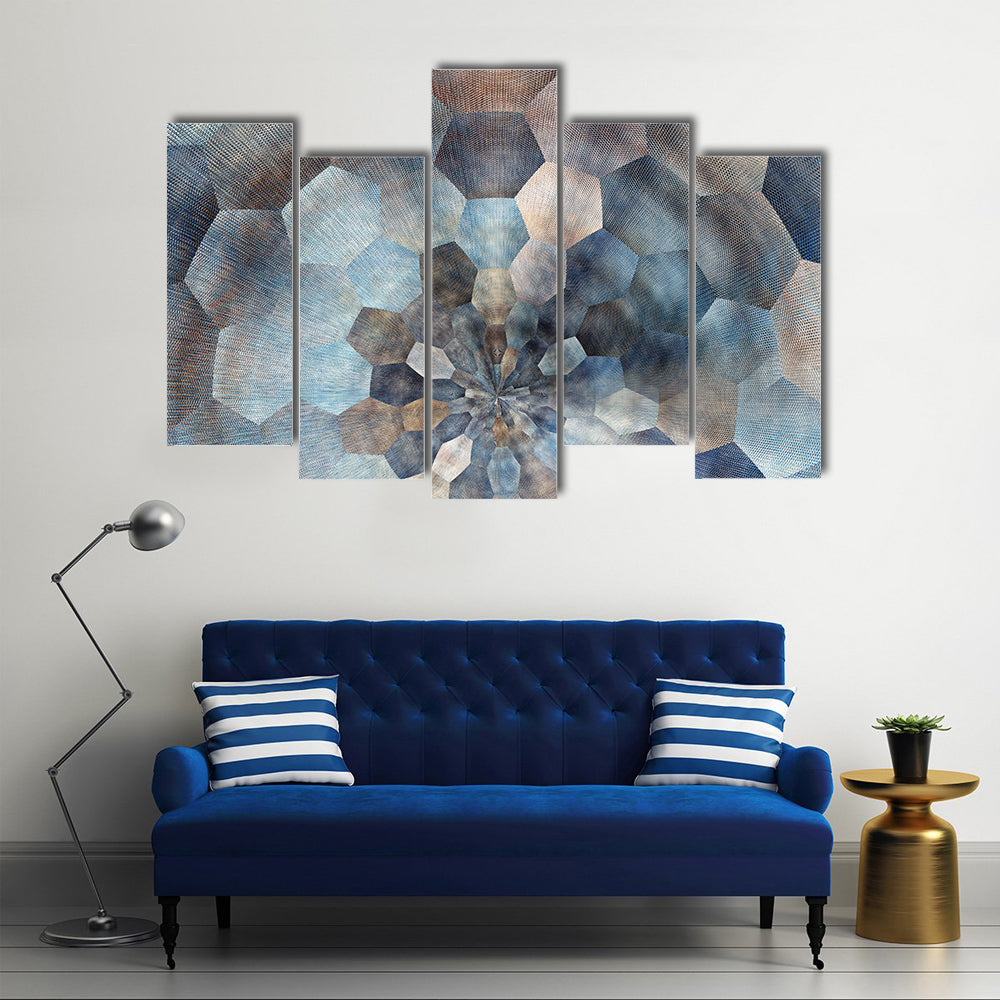 Textured Geometric Spiral Abstract Canvas Wall Art