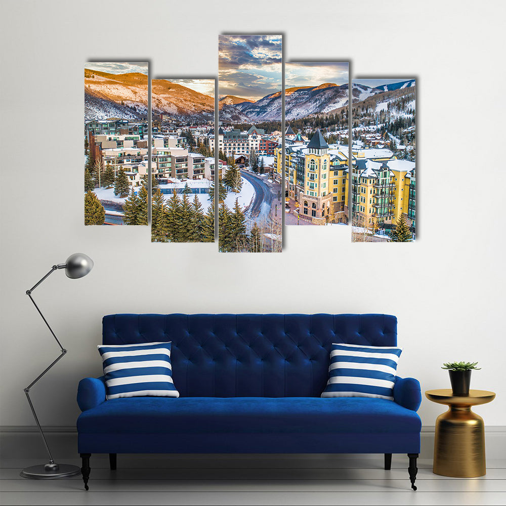 Vail Downtown In Colorado Canvas Wall Art