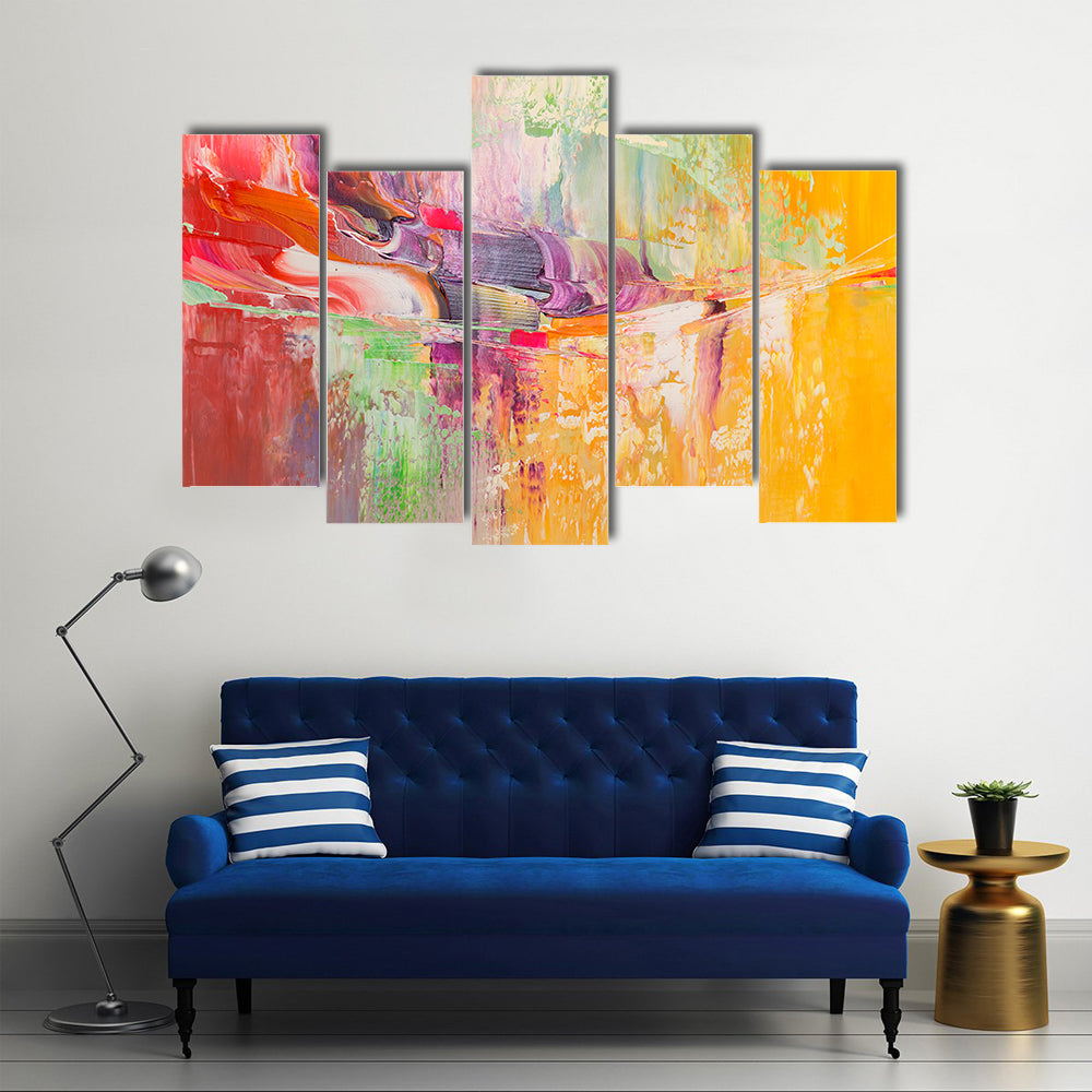 Colorful Strokes Abstract Canvas Wall Art