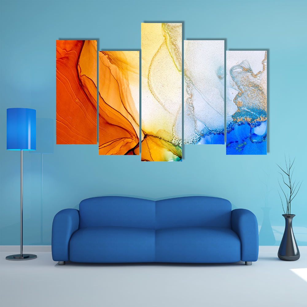 Coral Reef Beach Abstract Canvas Wall Art