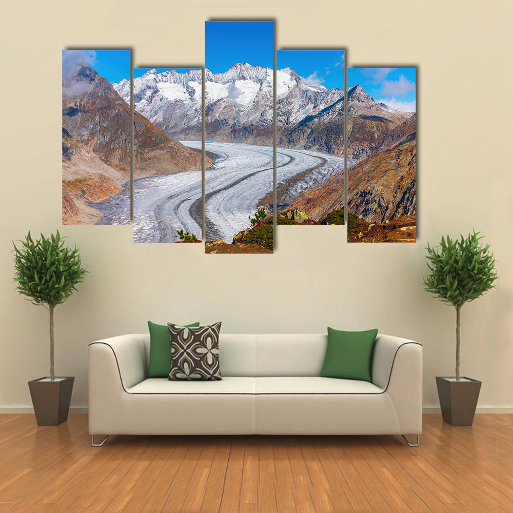Great Aletsch Glacier, Swiss Alps Canvas Wall Art