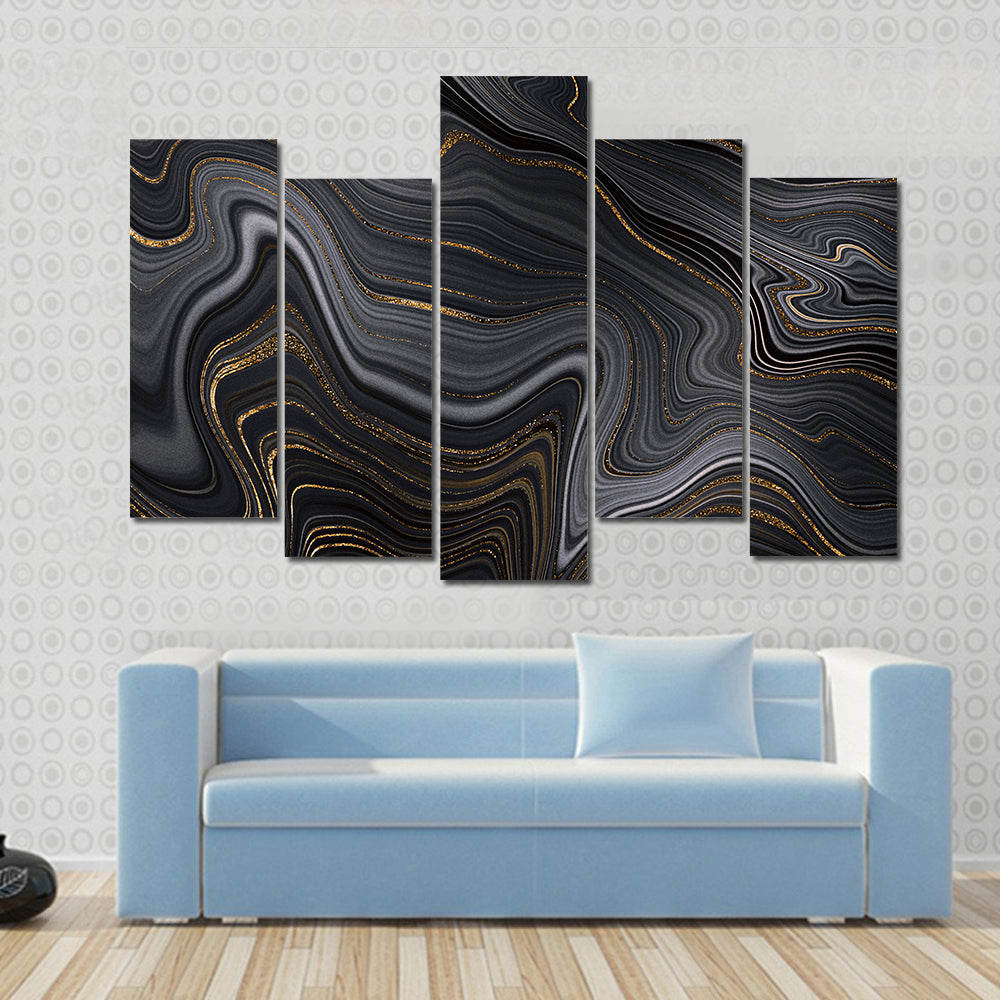 Golden Veins Texture Canvas Wall Art